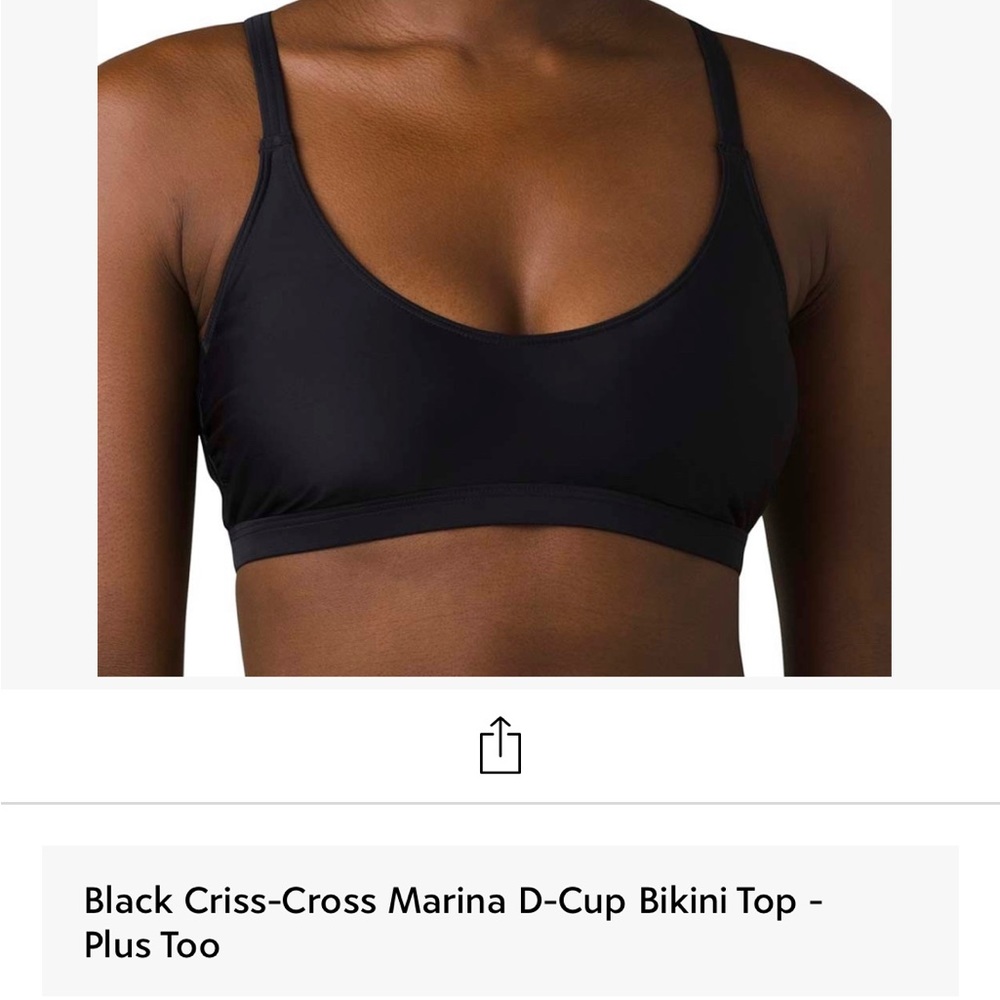 34D black bikini top, NWT